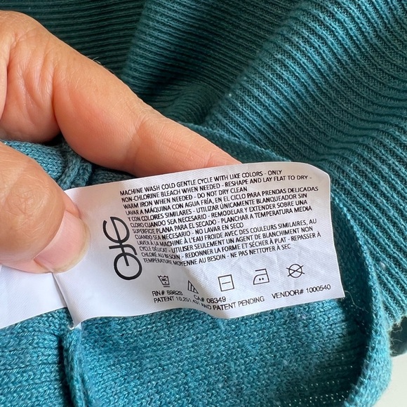 Ella Moss Teal V-Neck Sweater - Picture 6 of 10